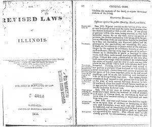 Scan of The Revised Laws of Illinois , 1833