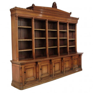 Walnut Victorian Bookcase