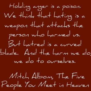 Love this book!!! ~Mitch Albom quote from The Five People You Meet in ...