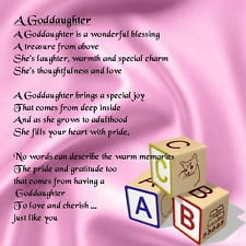 Personalised Coaster - Goddaughter Poem - Baby Blocks Design + FREE ...