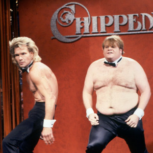 chris farley chippendales Patrick Swayze and Chris Farley