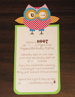 Owl-themed Birthday Party - The Invitation