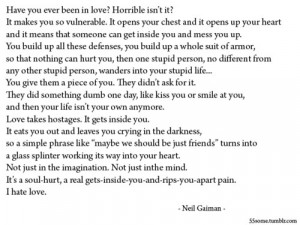 Neil Gaiman Quote. This is my favorite quote about love. It was John's ...