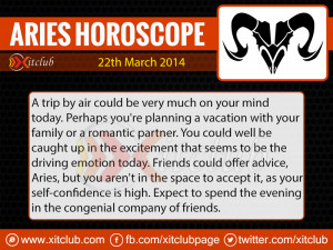 ... Are Currently Browsing Aries Horoscope for - Saturday 22th Mach 2014