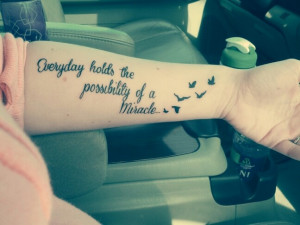 Quote with flying birds representing family tattoo | For Kids