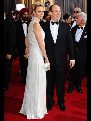 Oscars 2012 de jurken Princess Charlene amp Prince Albert of Monaco