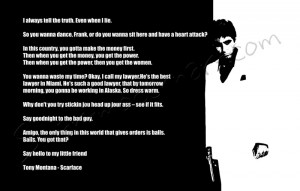 ... scarface quotes print, scarface wall art, scarface movie art, scarface
