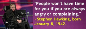 ... , born January 8, 1942. #StephenHawking #JanuaryBirthdays #Quotes