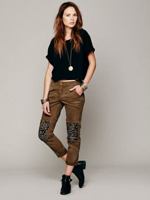 Free People Ditsy Patched Twill Pant at Free People Clothing Boutique
