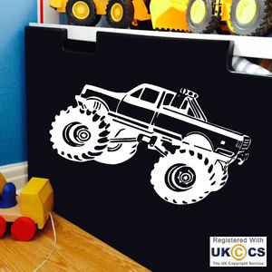 Monster-Truck-Kids-Nursery-Wall-Art-Stickers-Decals-Vinyl-Decor-Home ...
