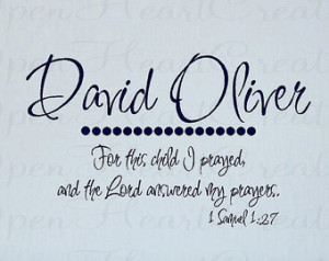 ... Baby Nursery Wall Quote Scripture Prayer 1 SAMUEL 1 27 22HX36W BA0051