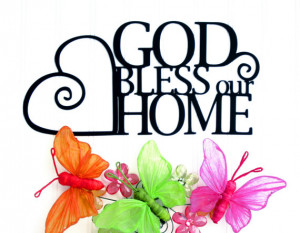 God Bless Our Home Metal Wall Art - Wall Quotes, God Bless, Heart ...