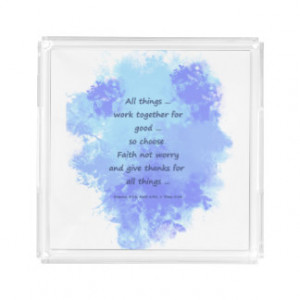 Inspirational Bible Scripture Faith Quotes Square Serving Trays