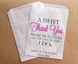 Thank You Wedding Favors Bags Custom Candy Buffet Bags Wedding Guest ...