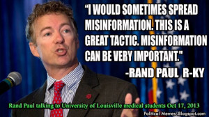 Rand Paul (R-KY) Misinformation Quote Meme