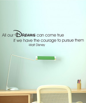 Black 'Dreams Take Courage' Wall Quote