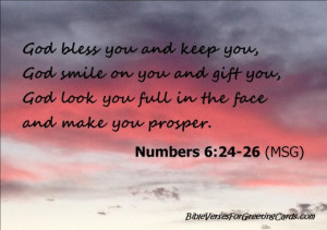 Bible Verse for Birthday Cards - Numbers 6:24-26 (The Message)