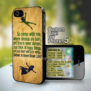 Disney Peter Pan Quote For iPhone 5,5s,5c Case (Leave a Note)