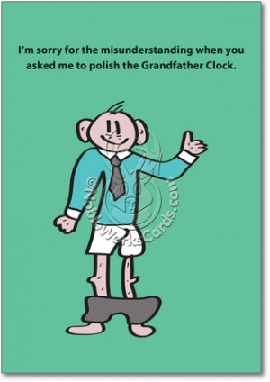 Polish Grandfather Clock Unique Adult Humor Birthday Greeting Card ...