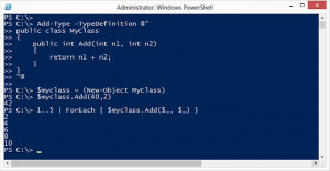 PowerShell can compile C# in memory and on the fly