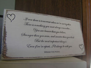 Shabby Chic Winnie The Pooh Quote Sign. Wedding Gift Plaque. Solid ...