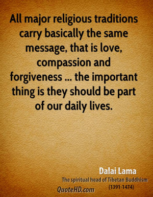 ... forgiveness ... the important thing is they should be part of our