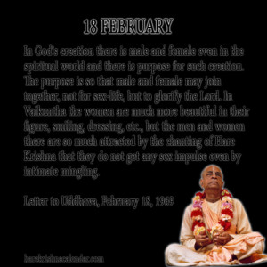 quotes of Srila Prabhupada, which he spock in the month of February ...