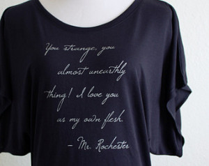 Jane Eyre Mr. Rochester Quote Shirt - Womens Tops Charlotte Bronte ...