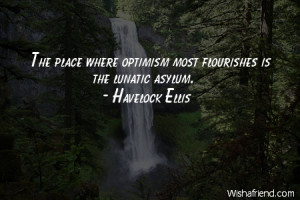 optimism-The place where optimism most flourishes is the lunatic ...
