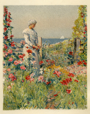 Celia Thaxter in her garden by Childe Hassam (Photo Courtesy: Peter E ...