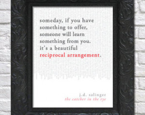 ... art print / book quote // the catcher in the rye; j.d. salinger