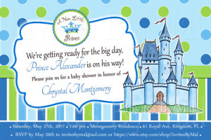 SALE!! Little Prince Baby Shower or 1st Birthday Invitation