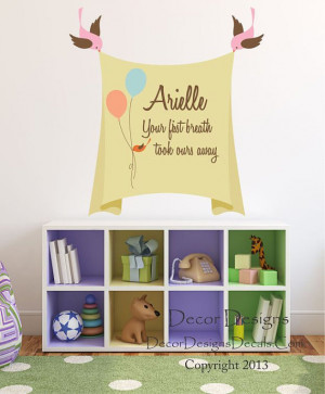 Your First Breath Quote Custom Name Printed Fabric Repositionable Wall ...