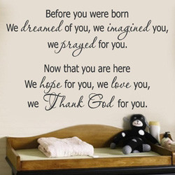 2001 WE THANK GOD FOR YOU Wall Decal