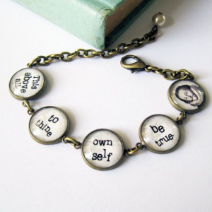 Shakespeare Quote Antique Brass Bracelet by byElena on Etsy, $24.00