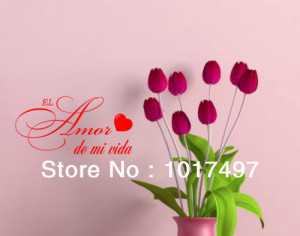 free shipping Spanish version Love of my life Quote sticker decal ...
