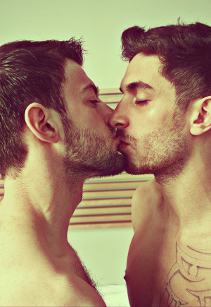 beard, cute, gay, gay couple, kissing, love, lovegay