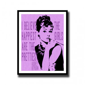 Audrey Hepburn Purple Wall Poster Inspiring Typography Quotes