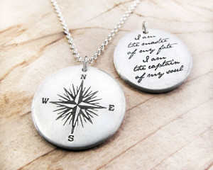 ... necklace - graduation - I am the master of my fate - handmade jewelry
