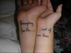 very nice tattoo since the message can only be read if the couple is ...