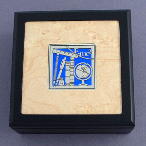 Education Jewelry Box with Dichroic Glass Inlay - Click to Order