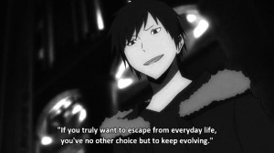 Most popular tags for this image include: anime, quote, durarara ...