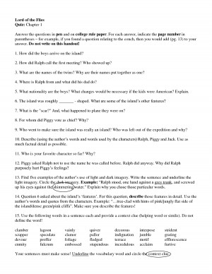 Lord Of The Flies The Beast Quotes With Page Numbers Lord of the flies ...