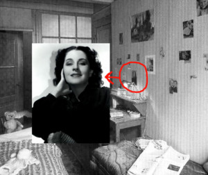 Norma Shearer on Anne Frank’s bedroom wall.