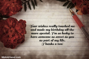 Thank You Quotes And Sayings For Birthday Wishes ~ Thank You For The ...