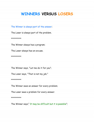 Related image with Winners And Losers Quotes