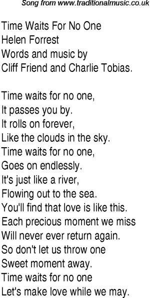 Time Waits for No One Lyrics