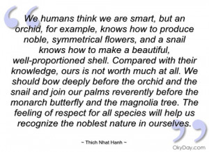 we humans think we are smart thich nhat hanh