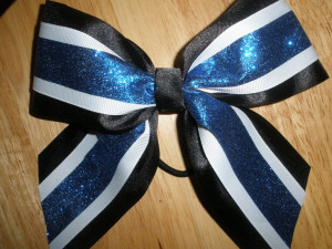 Classic Cheer Bow- Blue, Black and White