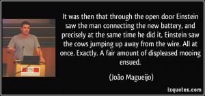 ... Exactly. A fair amount of displeased mooing ensued. - João Magueijo